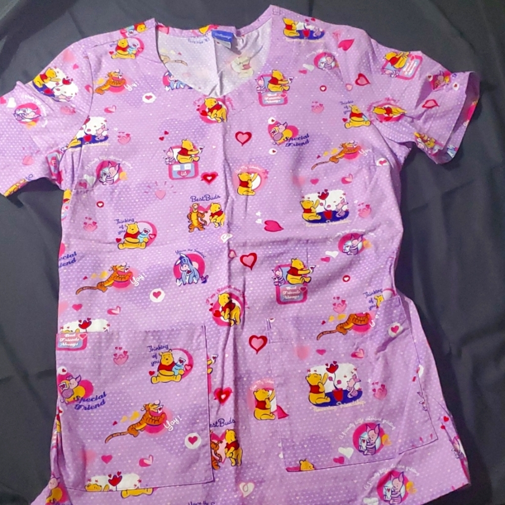 Disney | Valentines | Winnie The Pooh Scrub Top | Xsmall | Workwear